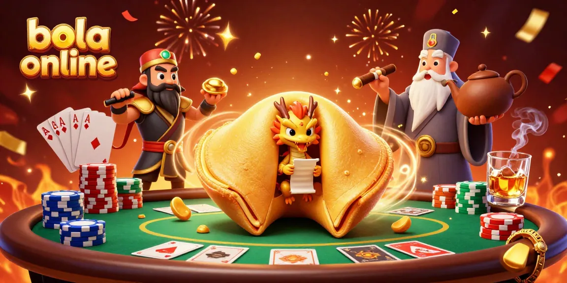Experience thrilling action in bola online with vibrant casino elements and characters in dynamic 3D illustration.