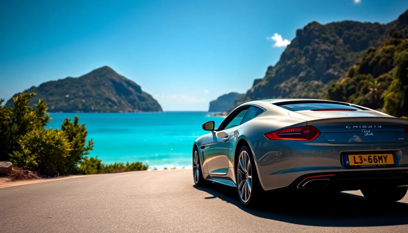 Experience premium car rental saint barth with luxury vehicle on a stunning coastline.