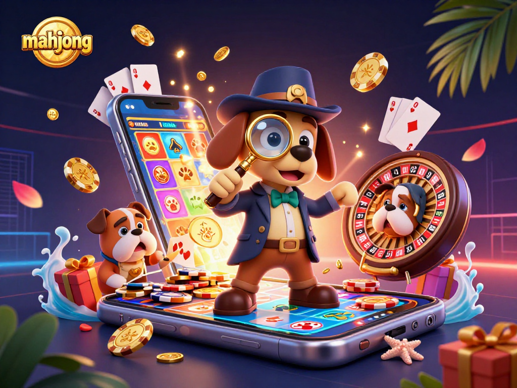 Experience mahjong excitement with dynamic 3D characters and vibrant casino elements.