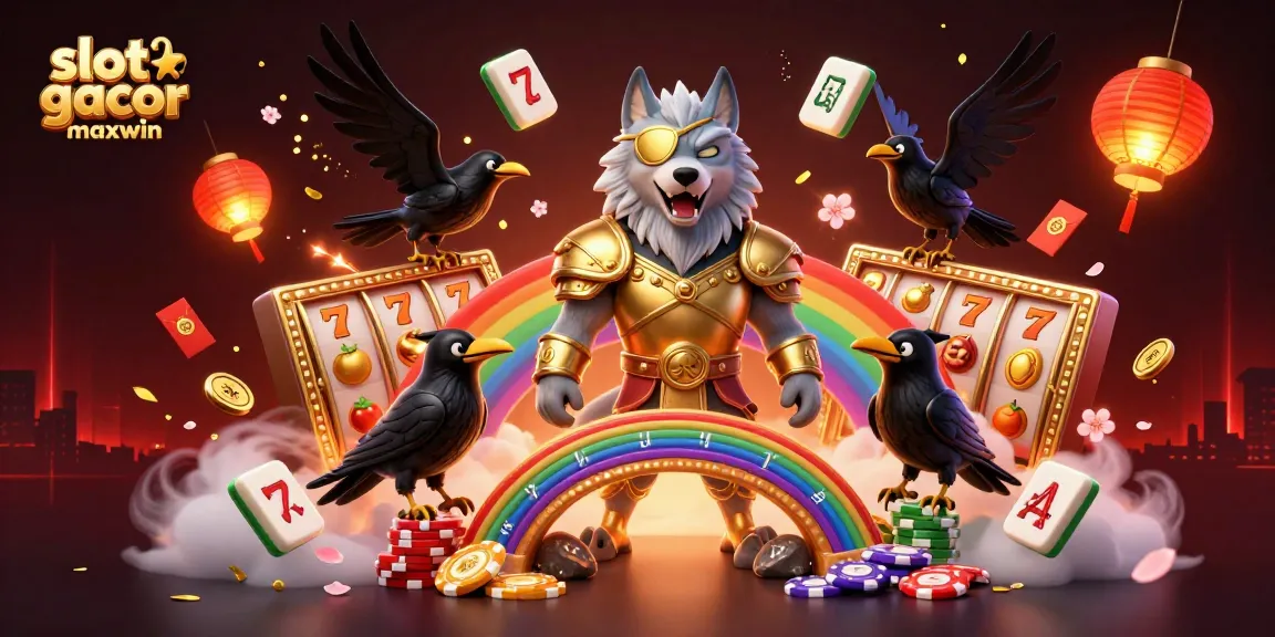 Engage in thrilling gameplay with slot gacor maxwin featuring Odin and ravens on a casino chip bridge.