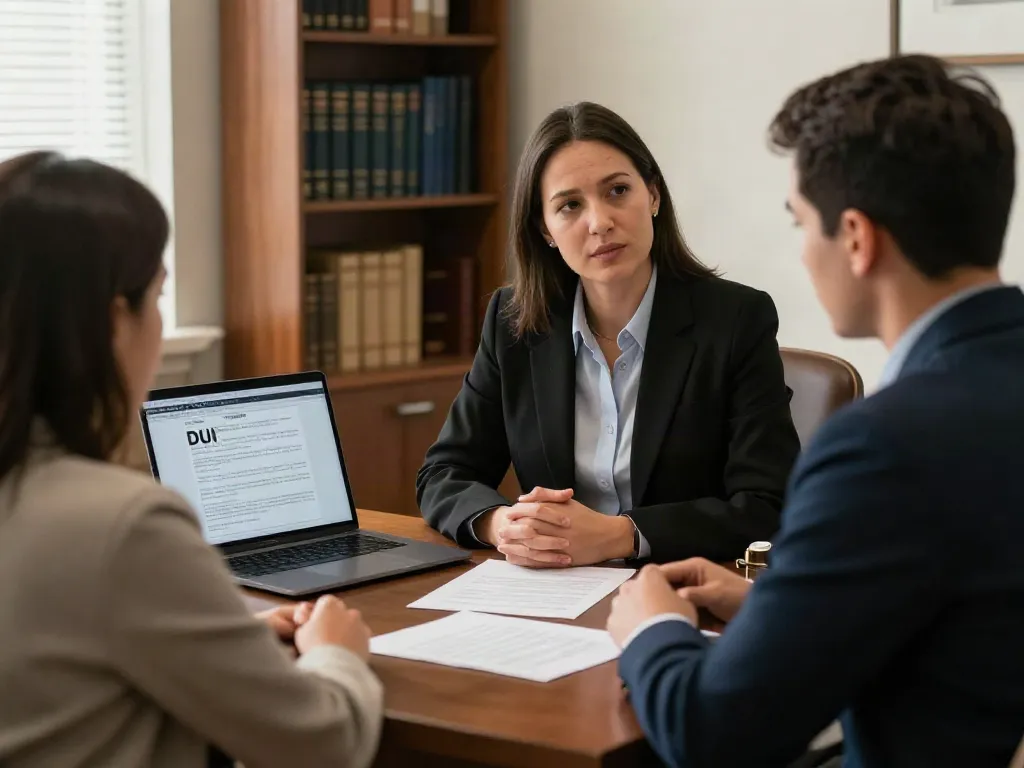 DUI lawyer in Cherokee County GA consulting with a client in a professional office