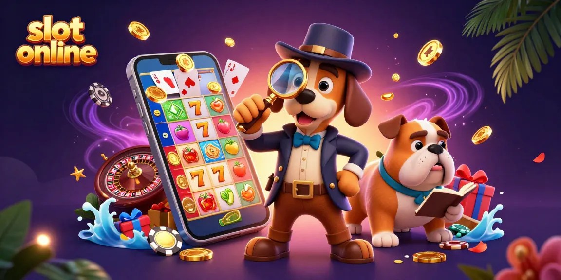Engage with slot online and discover hidden treasures in this vibrant casino-themed illustration.