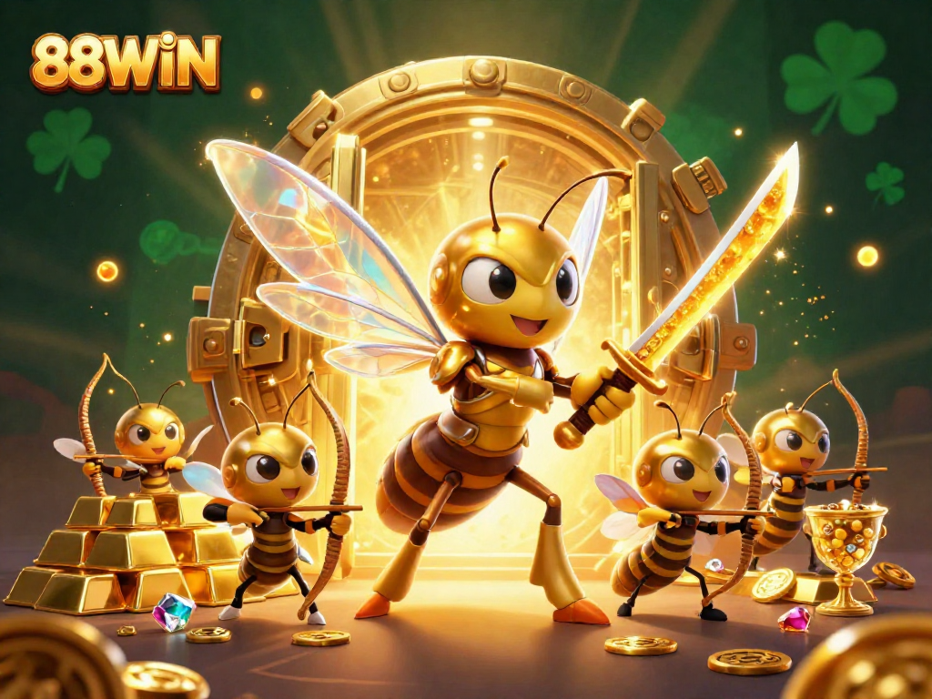 88WIN offers exciting gaming with immersive golden visuals featuring champions and treasures.