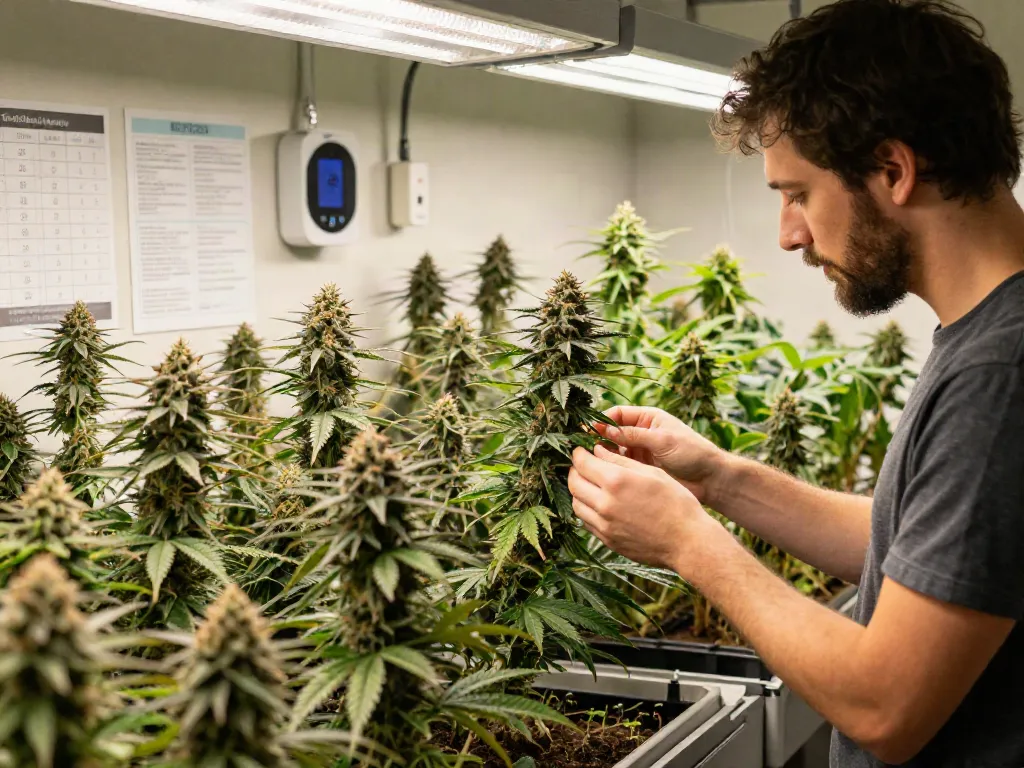 Alien Labs premium cannabis flower being nurtured in an expert cultivation setup.