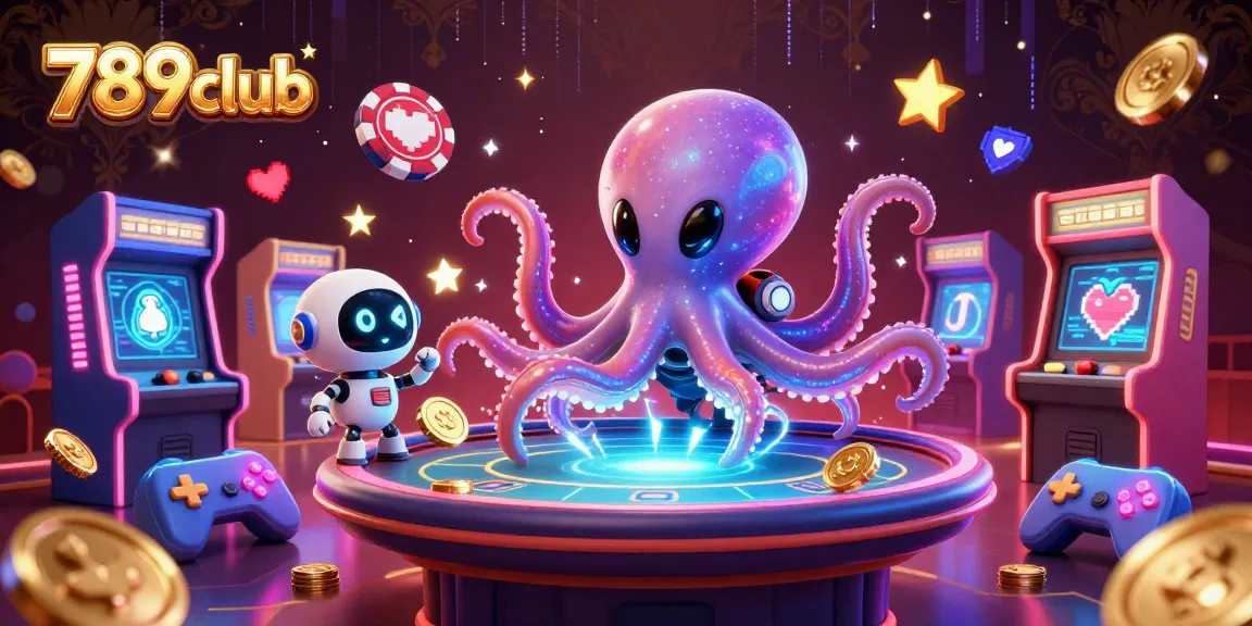 Experience thrilling poker action at 789club with an alien-themed digital illustration showcasing vibrant game elements and excitement.