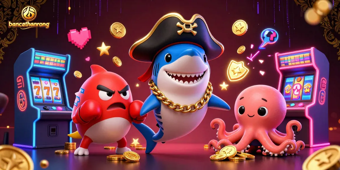 Engage with bancathanrong in a vibrant, casino-themed adventure featuring a pirate shark, pufferfish, and octopus.
